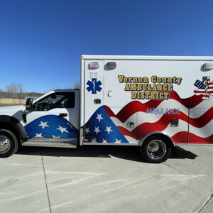 2023 Vernon County Ambulance District AEV Traumahawk Custom Remounted Ford F-550 Type I Ambulance