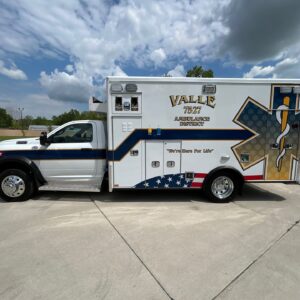 Alternative view of 2024 Valle Ambulance District Ram Type I AEV Traumahawk Custom Remounted Ambulance