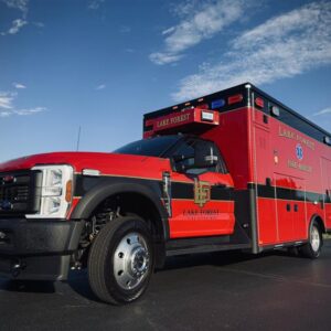 Alternative view of 2025 Lake Forest Fire & Rescue Ford Type I AEV Traumahawk Custom Ambulance
