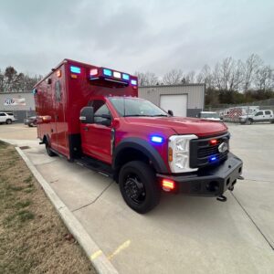 Alternative view of 2024 Highland Fire Department Ford Type I AEV Traumahawk Custom Ambulance