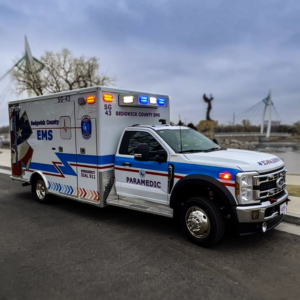 Alternative view of 2026 Sedgwick County EMS Ford Type I AEV Traumahawk Custom Ambulance