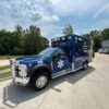 Passenger-side view of the 2026 Christian Hospital NE remounted ambulance