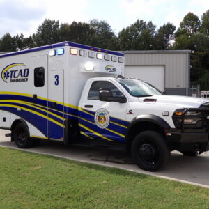 2025 Taney County Ambulance District RAM Type I remounted ambulance, front passenger three quarter