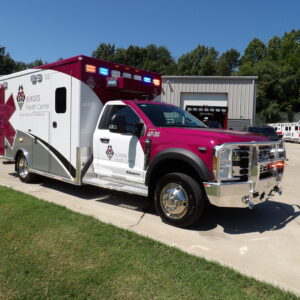 2026 Burgess Health Center Ford Type I ambulance, front passenger three quarter