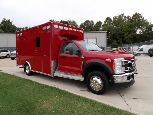 2026 Charleston Fire Department Ford Type I ambulance, front passenger three quarter