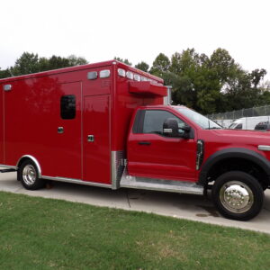 2026 Charleston Fire Department Ford Type I ambulance, front passenger side profile