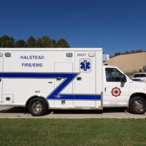 2027 Halstead Fire & EMS Ford Type III AEV ambulance, passenger side profile